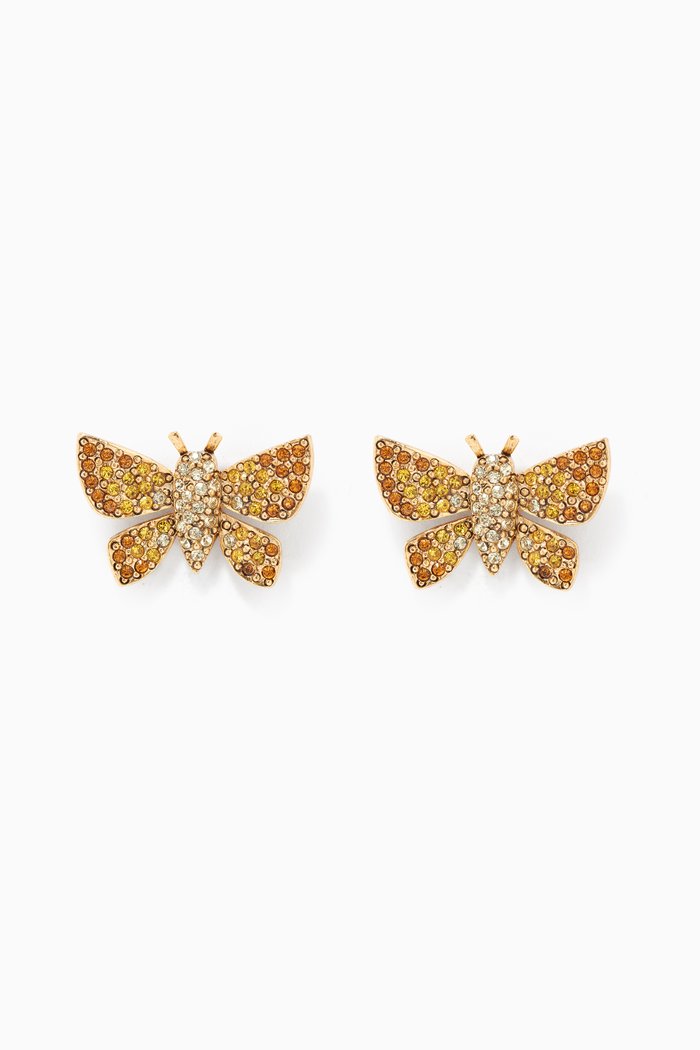 

Pavé Butterfly Earrings, Brown