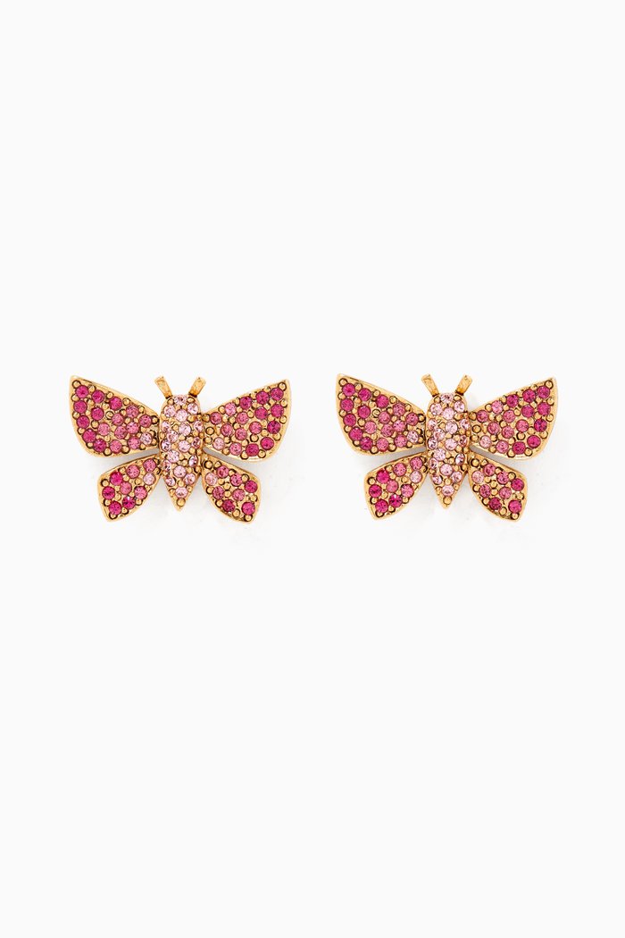 

Pavé Butterfly Earrings, Pink