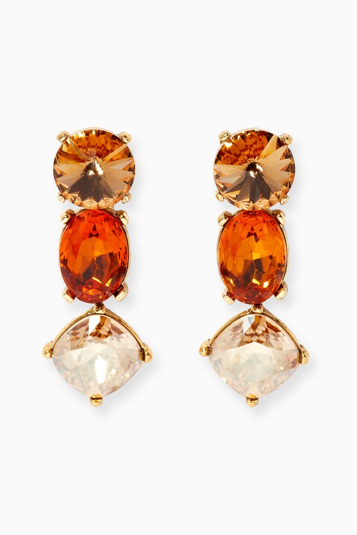 

Crystal Drop Earrings, Brown