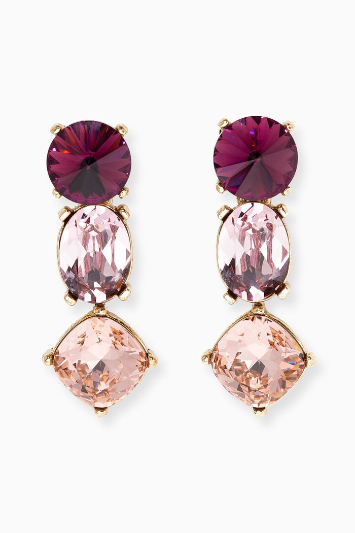 

Crystal Drop Earrings, Purple