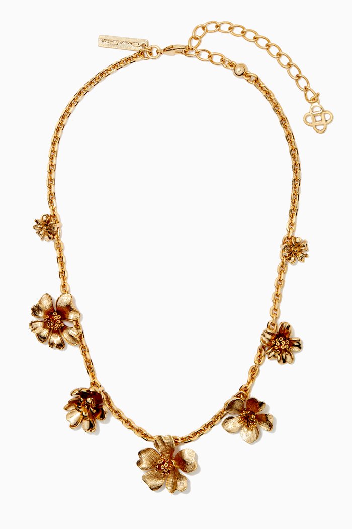 

Floral Strand Necklace, Gold