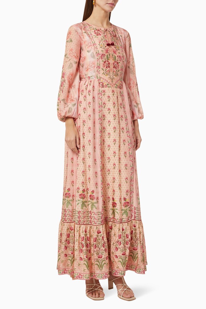 

Floral Kaftan in Tencel, Pink