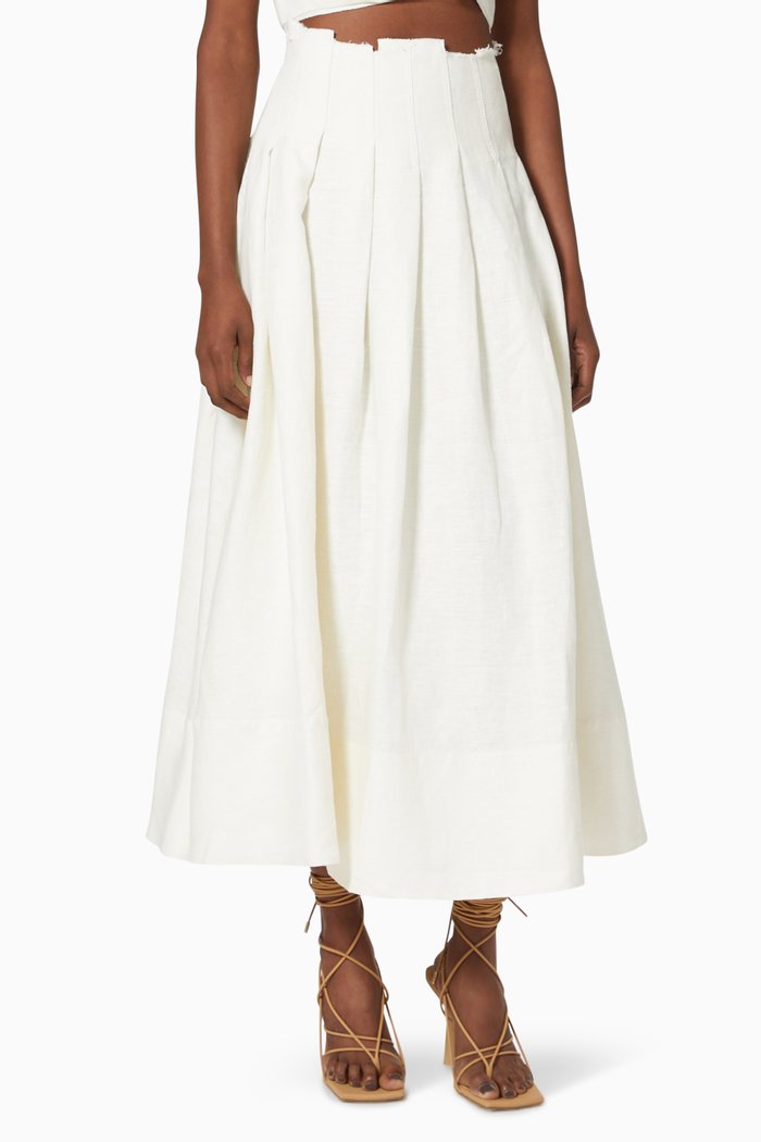 

Apres Midi Skirt in Linen, Neutral