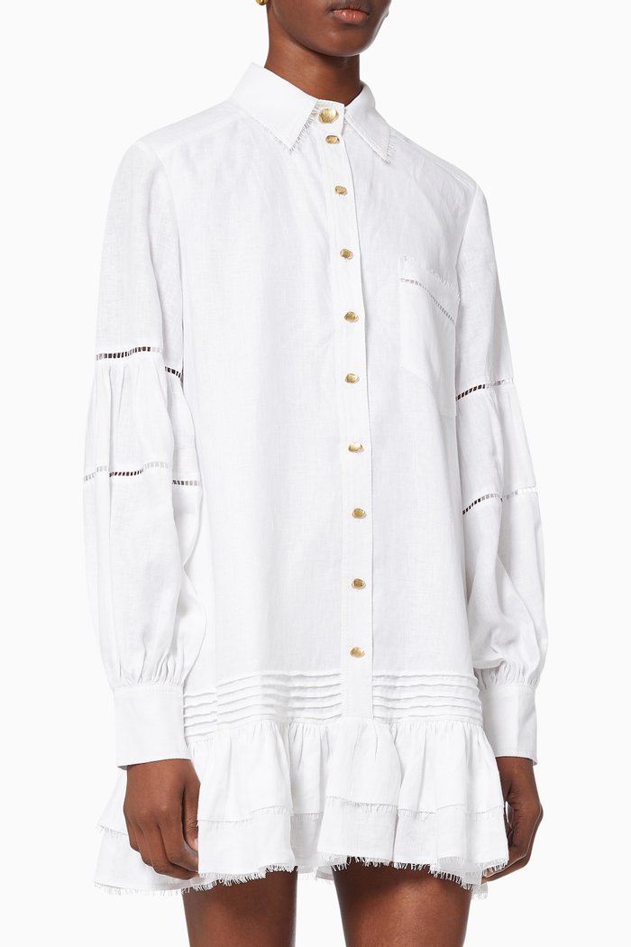 

Lotus Shirt Dress in Linen, Neutral