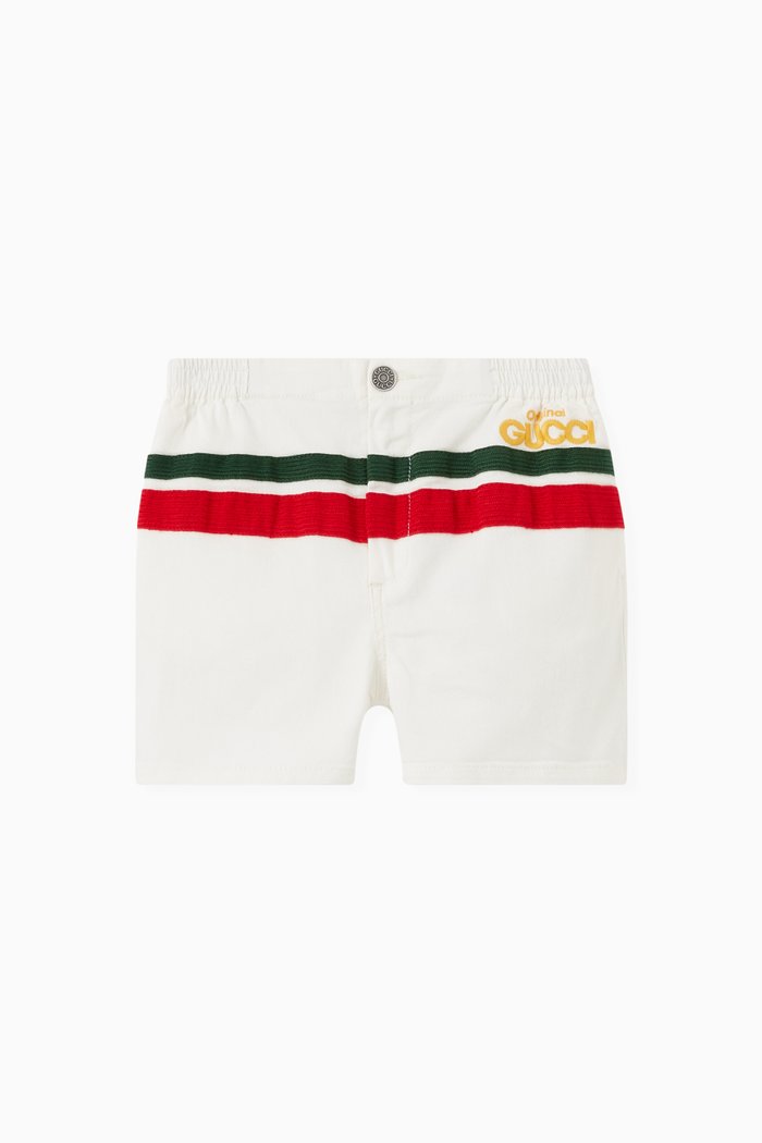 

'Original Gucci' Shorts in Denim, White