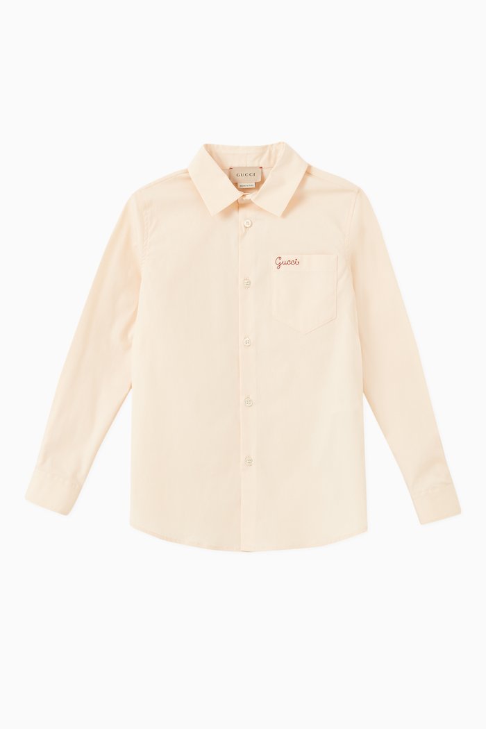 

Shirt in Stretch Cotton Poplin, Yellow