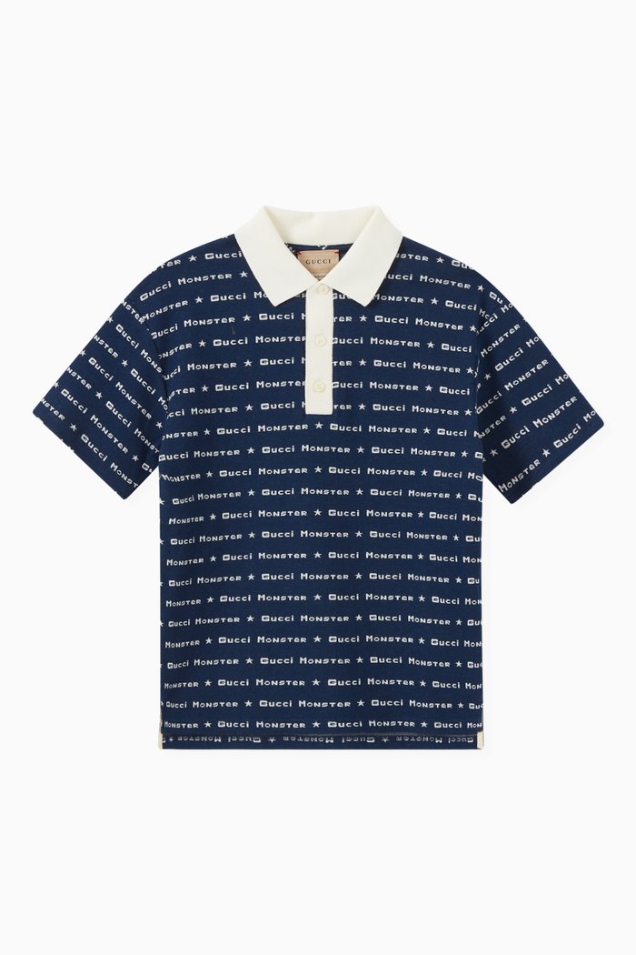 

Polo in 'Gucci Monster' Cotton Jacquard, Blue