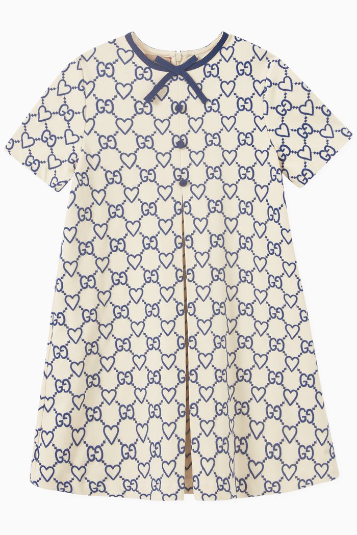 

GG Hearts Dress in Viscose, Neutral