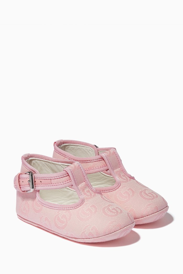 

GG Moccasin Shoes in Cotton Jacquard, Pink
