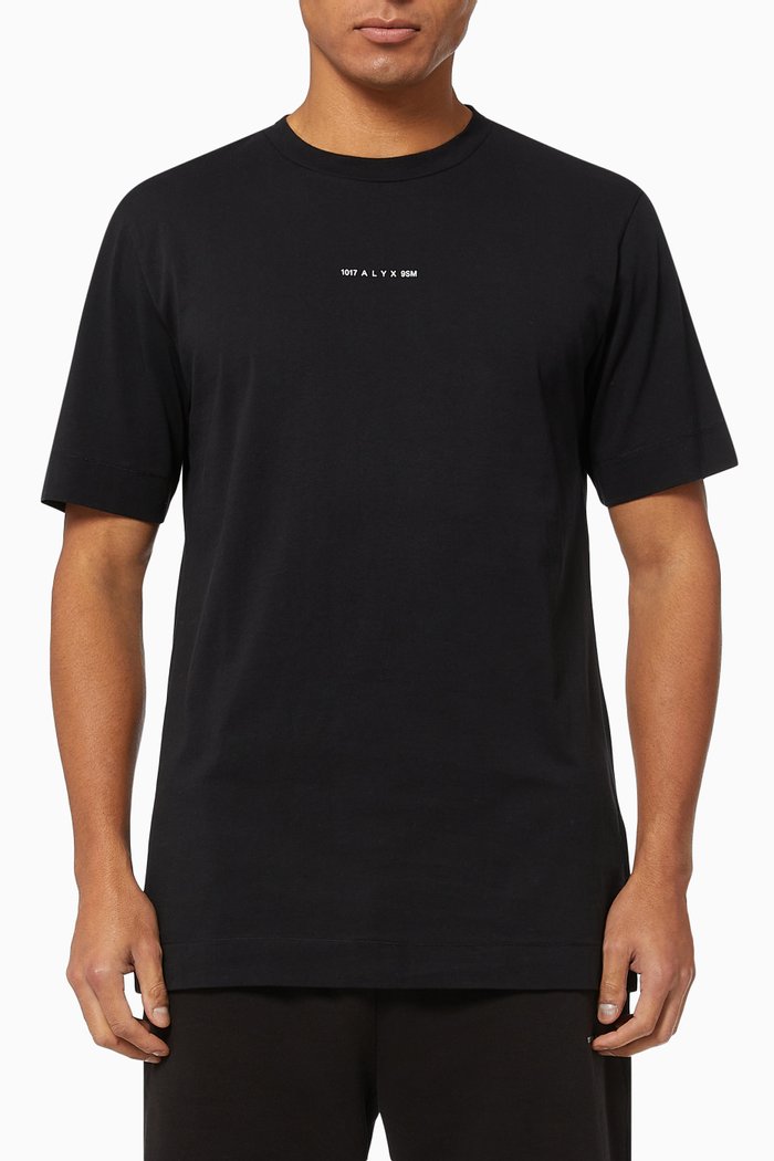 Graphic Print T-shirt in Jersey, Black