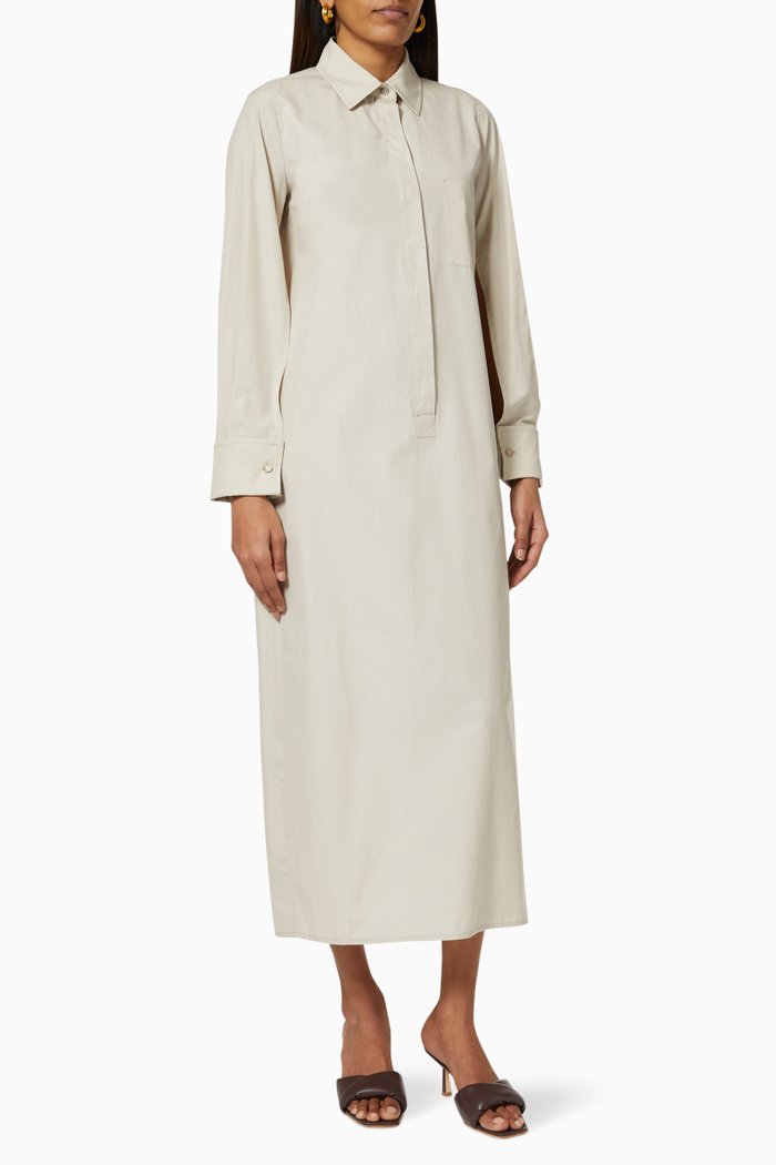 

Odile Shirt Dress in Cotton, Pink
