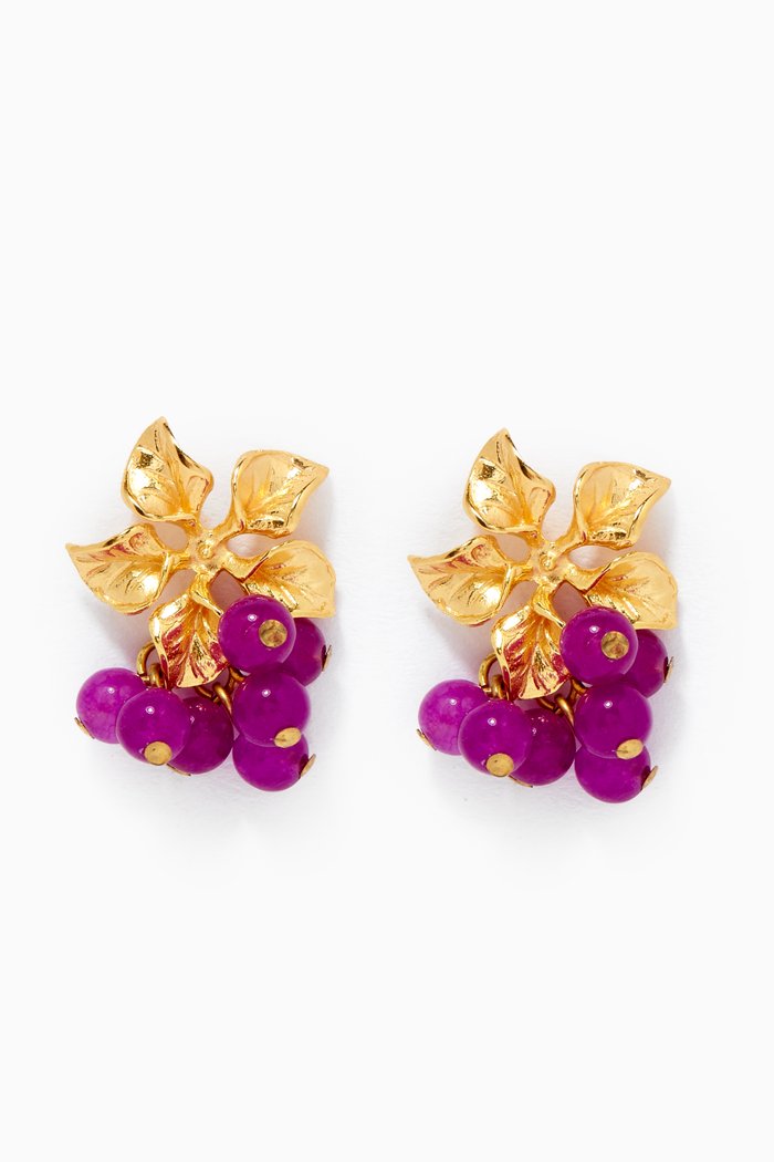 

Magnolia Earrings in 24kt Gold-Plated Bronze, Pink
