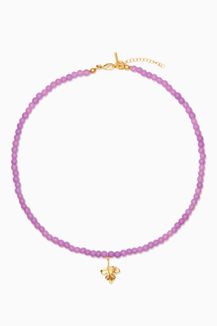 Gloria Choker in 24kt Gold-Plated Bronze, Purple