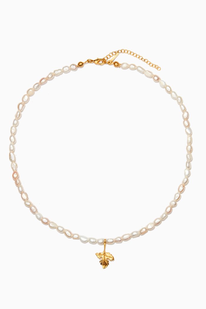 Gloria Choker in 24kt Gold-Plated Bronze, White