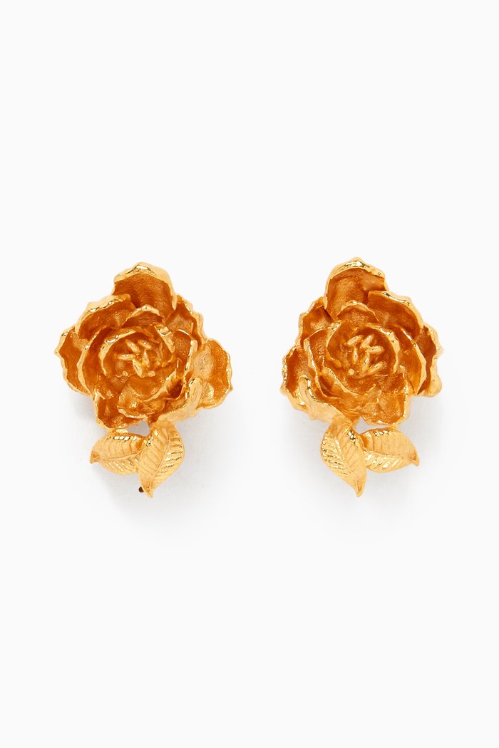 

Peony Earrings in 24kt Gold-Plated Bronze