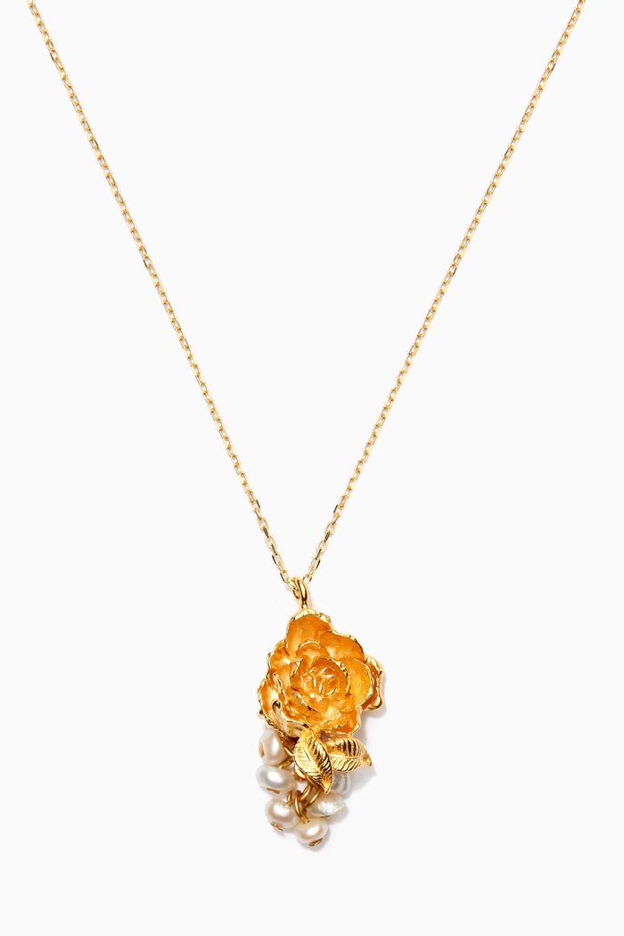 

Peony Necklace in 24kt Gold-plated Bronze, Neutral