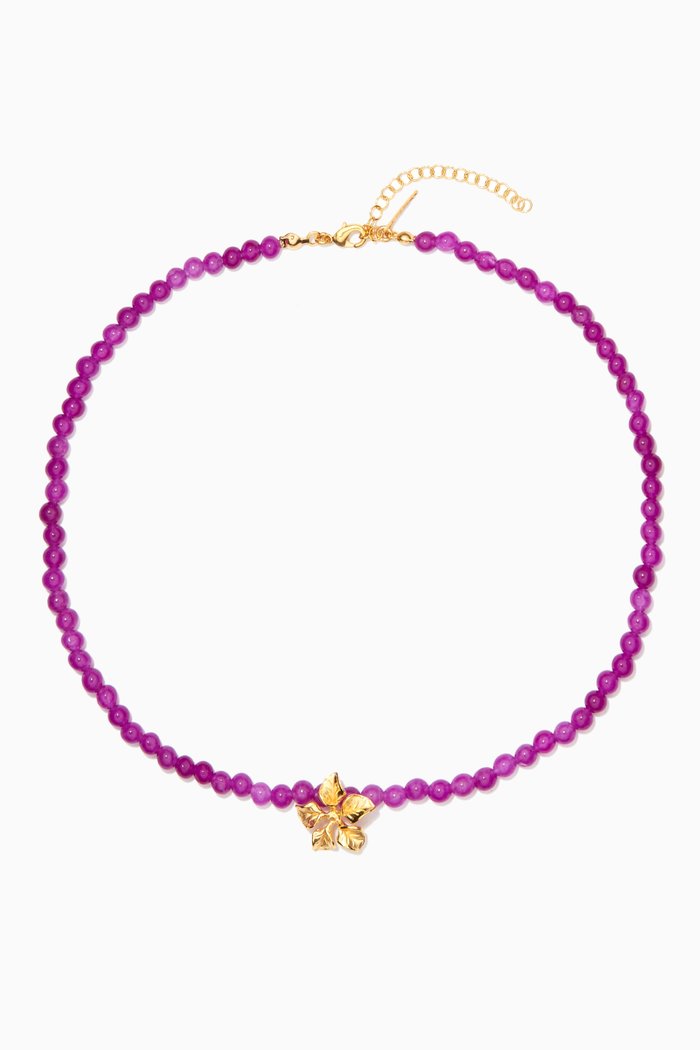 

Magnolia Choker in 24kt Gold-plated Bronze, Pink