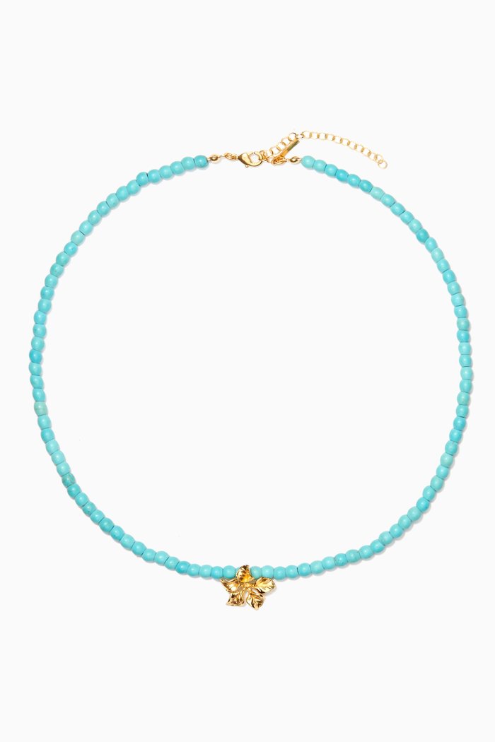 

Magnolia Choker in 24kt Gold-plated Bronze, Blue
