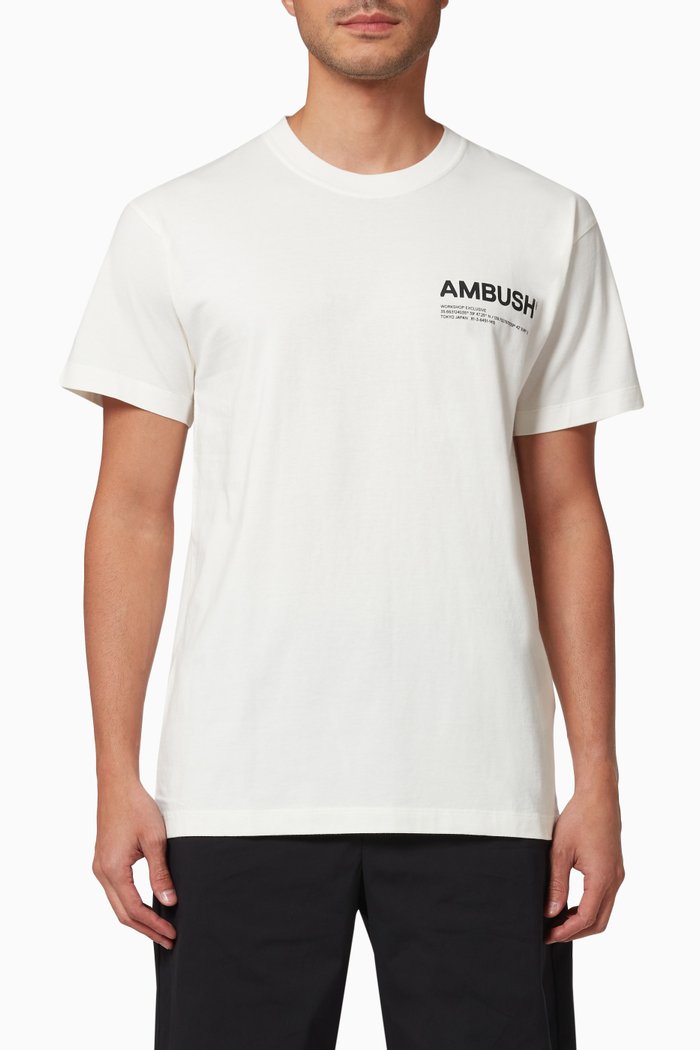 Workshop Logo T-shirt in Cotton Jersey, White