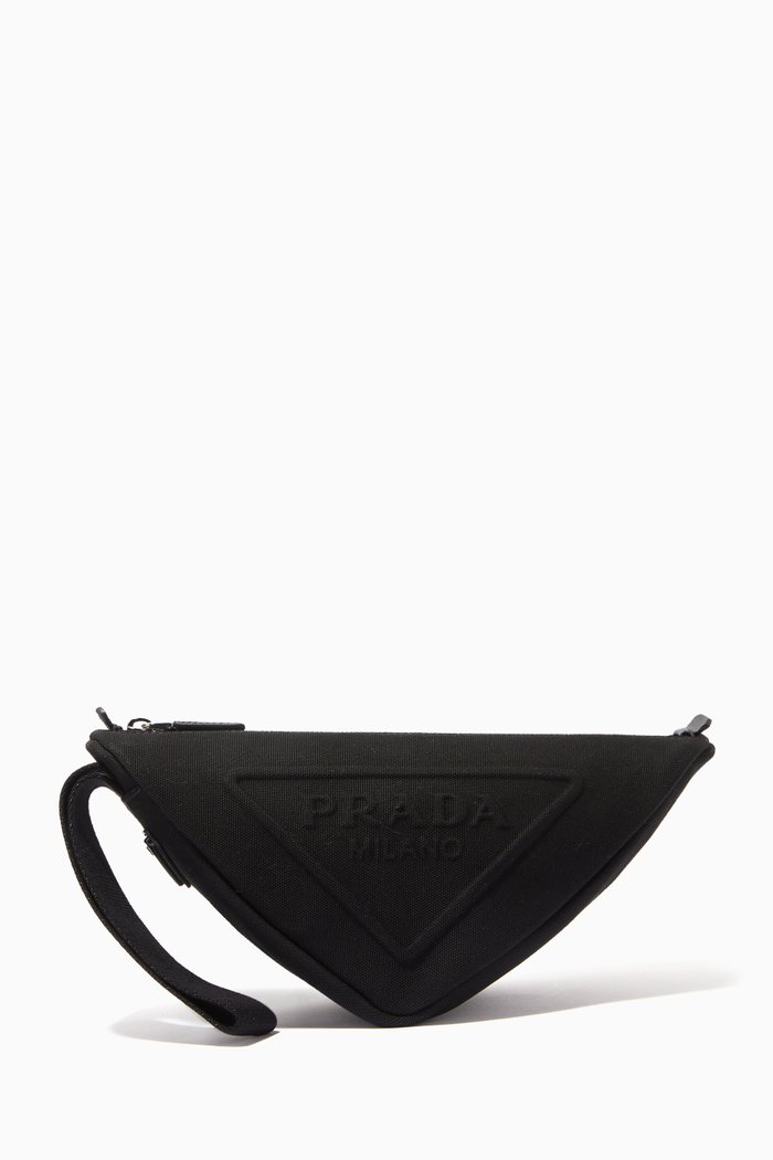 

Triangle Pouch in Canvas, Black