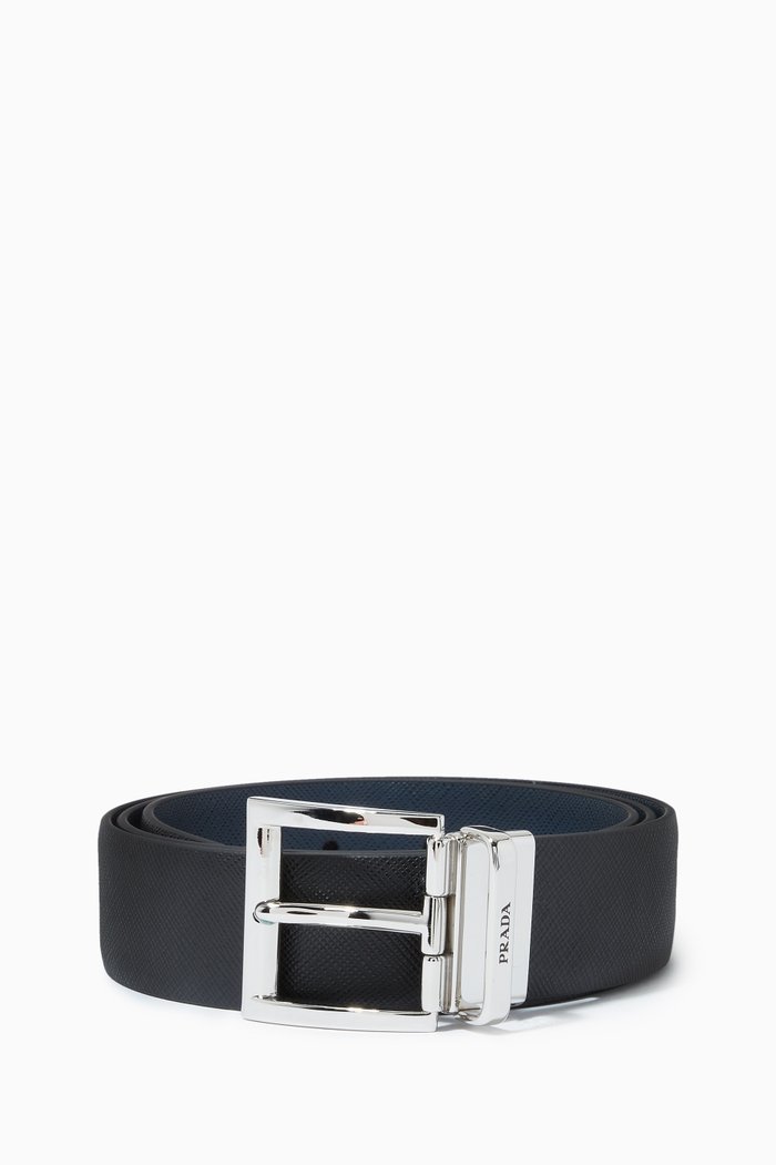 

Reversible Belt in Saffiano Leather, Black