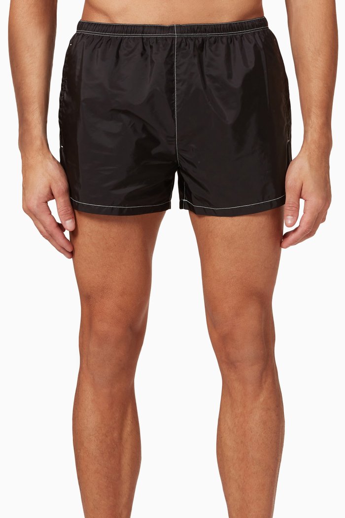 

Triangle Logo Swim Trunks in Re-nylon, Black