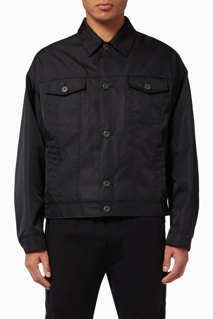 

Triangle Logo Jacket in Re-Nylon, Black