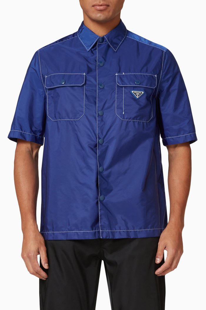 

Logo Bowling Shirt in Re-nylon, Blue