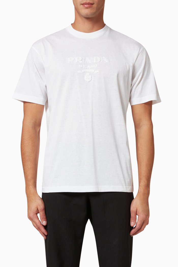 Terry Logo T-shirt in Cotton Jersey, White