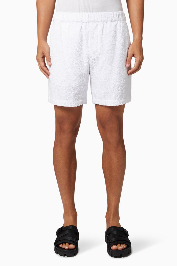 Triangle Logo Shorts in Cotton Terry, White