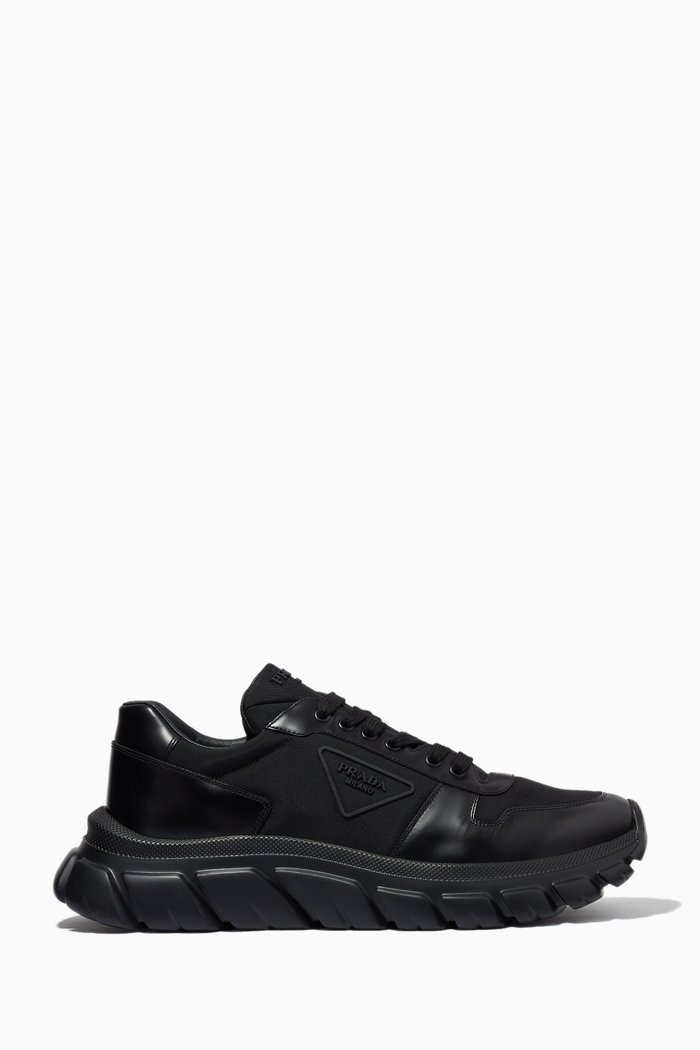 

Sneakers in Leather & Nylon, Black