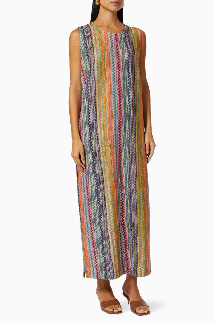 

Zig Zag Embroidered Beach Dress, Multicolour