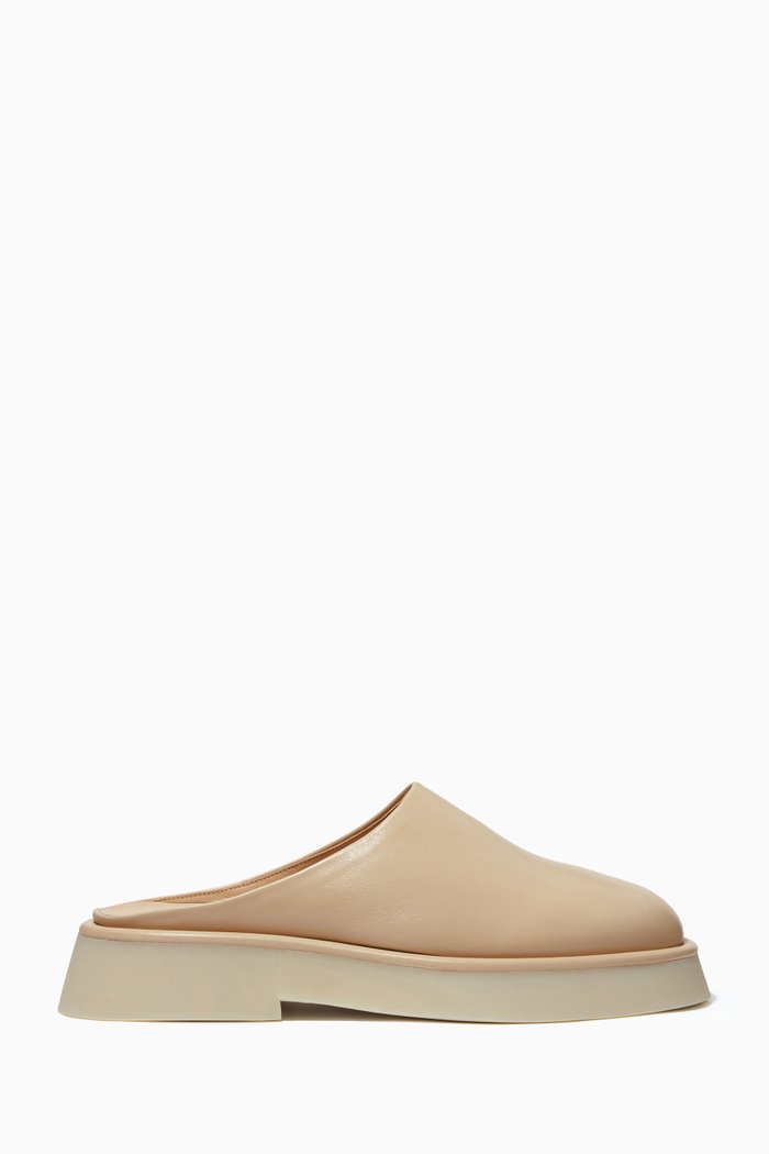 

Rosa Slides in Leather, Neutral