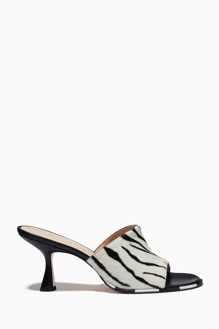 

Agnes Mules in Pony Hair & Lambskin, White