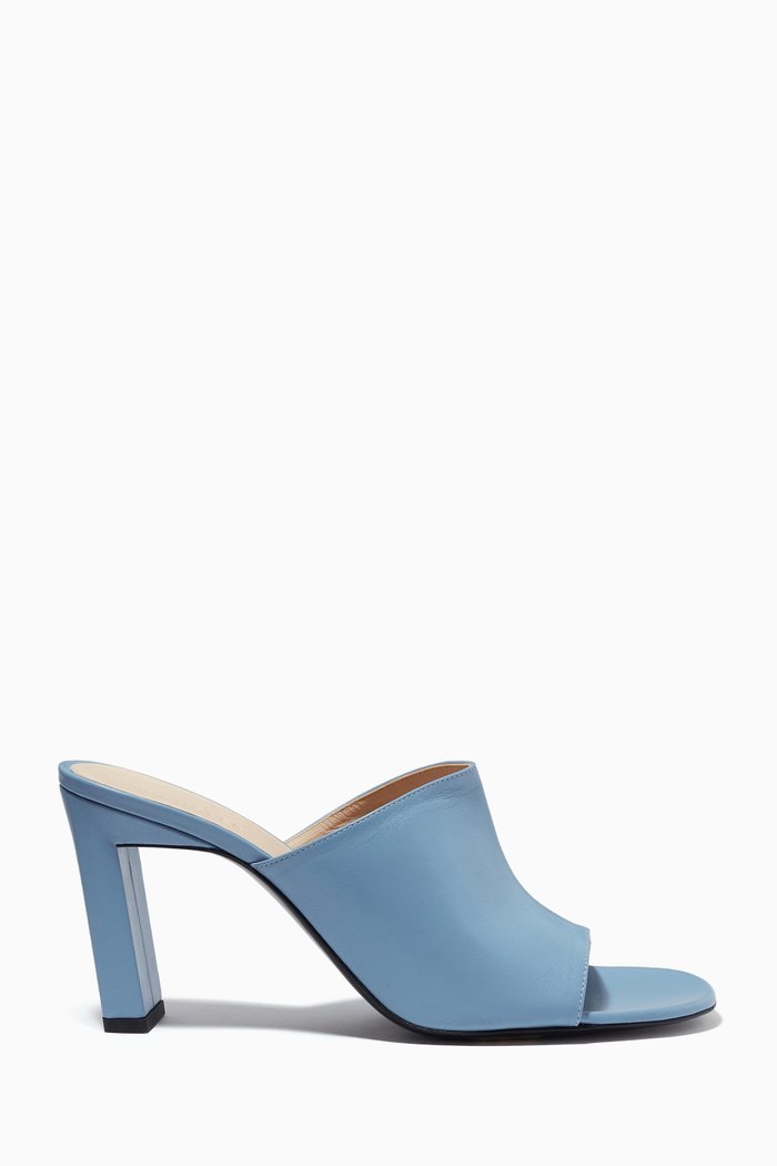Anne Mules in Lambskin, Blue