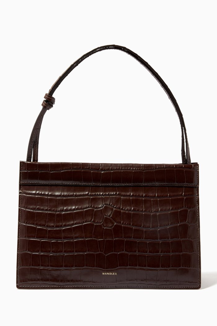 

Hannah Shoulder Bag in Calf Leather, Brown