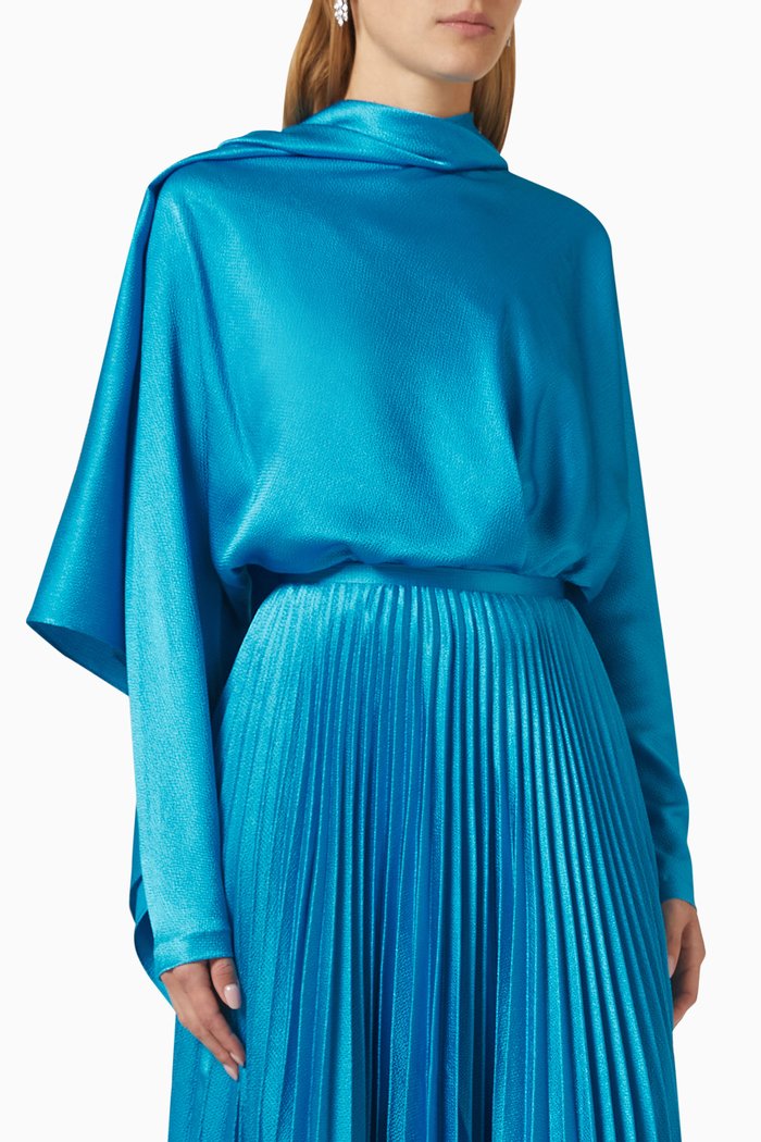 

Etta Bodysuit in Satin, Blue