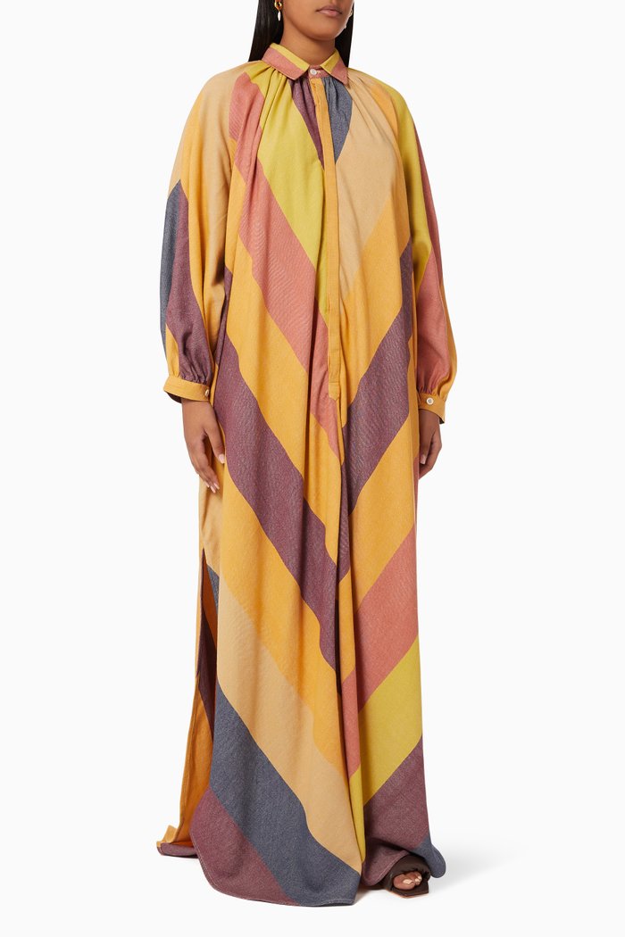 

Touareg Shirt Dress in Cotton, Brown