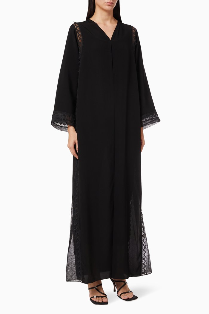 Signature Abaya in Crepe, Black
