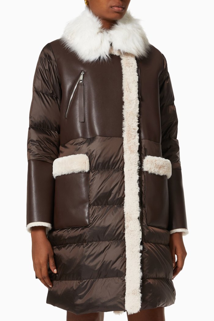 

Sovente Eco Aviator Down Jacket in Nylon, Brown