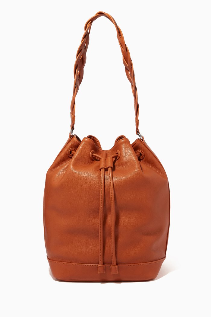 

Bucket Handbag in Leather, Brown