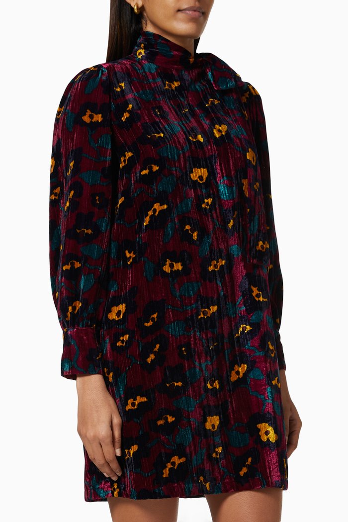 

Spalti Dress in 3D Velvet, Multicolour