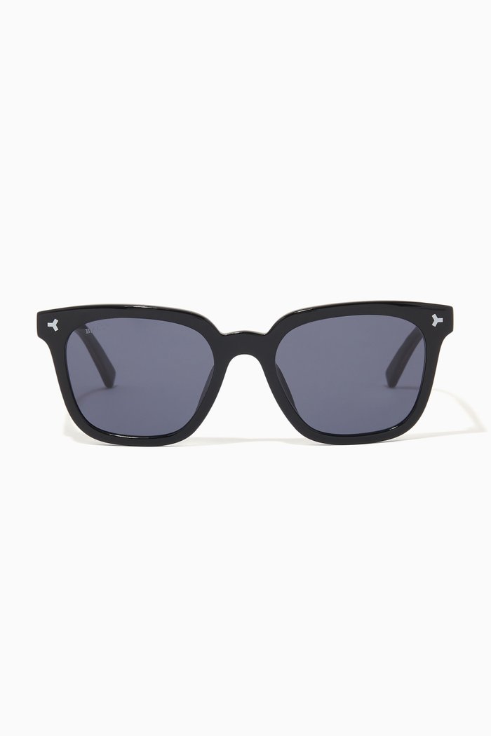 Sqaure-frame sunglasses in Acetate, Black