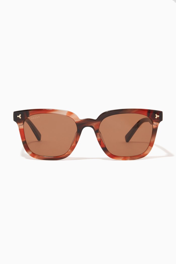 

Sqaure-frame Sunglasses in Acetate, Brown