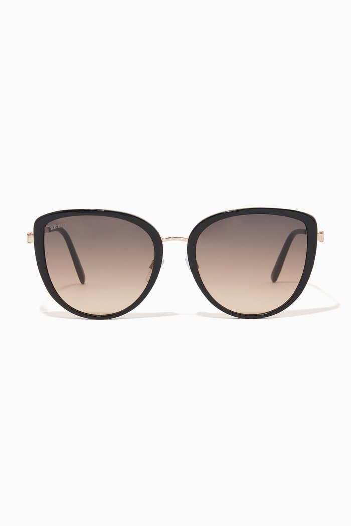 

D-Shape Sunglasses in Acetate, Black