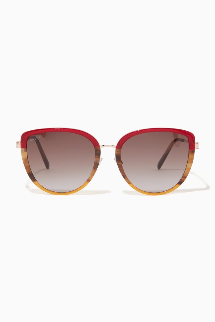 

D-Shape Sunglasses in Acetate, Burgundy