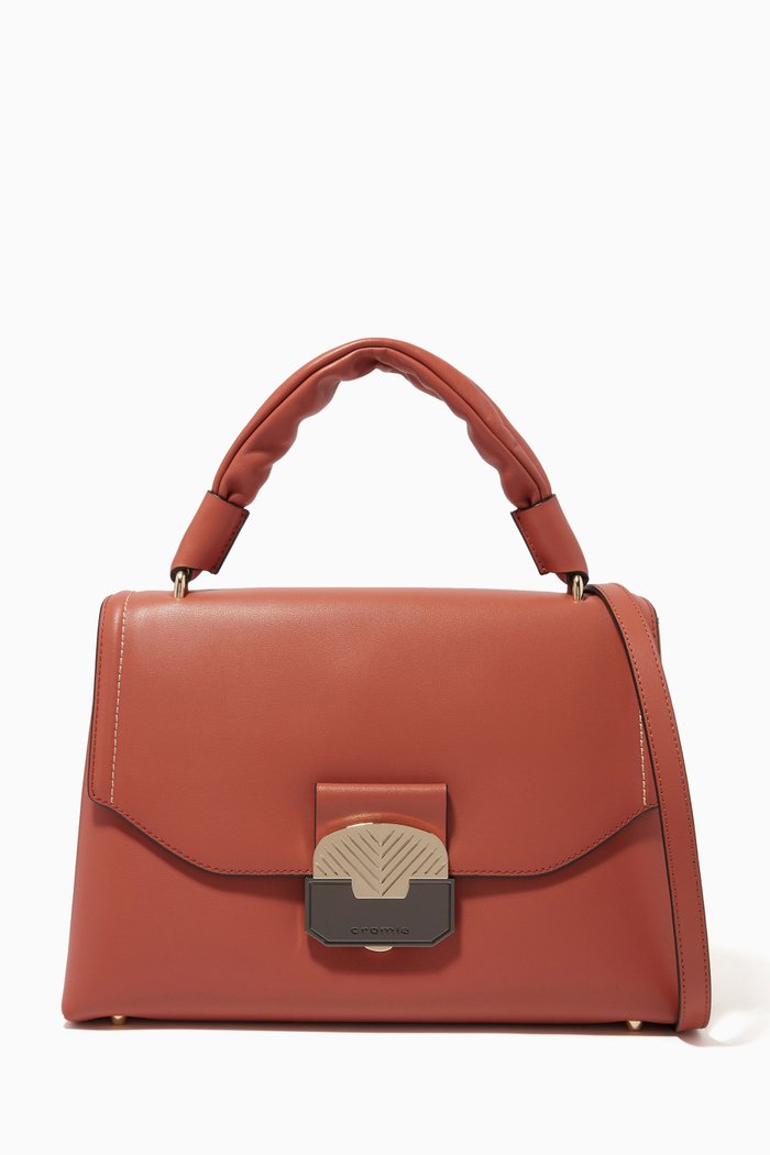 

Morgana Top Handle in Calfskin, Brown