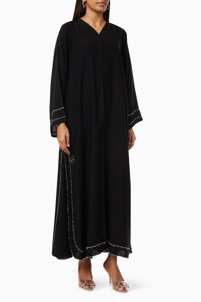 

Bead Embellished Abaya, Black