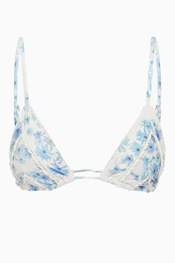 

String Triangle Bikini Top, Blue