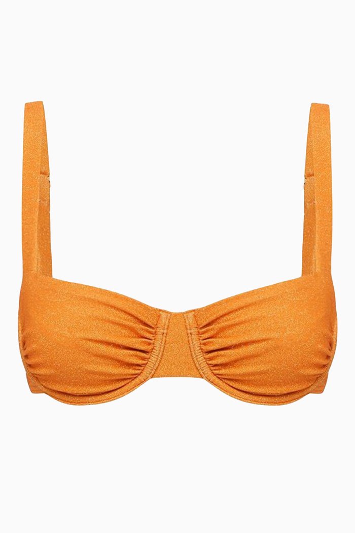 

Ruched Holiday Balconette Bikini Top, Orange